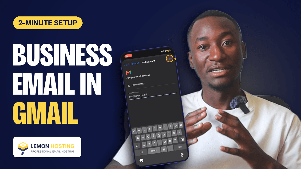 Business Email in Gmail — two-minute Lemon Hosting setup tutorial